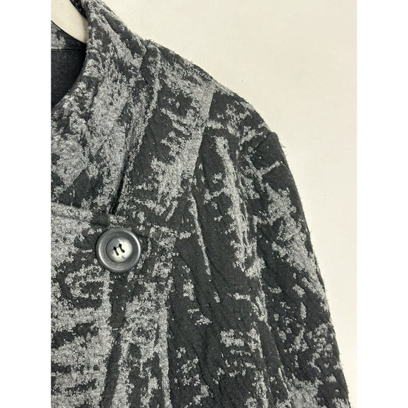 RONEN CHEN Gray Black Textured Asymmetrical Button Knit Jacket Sz 2 Medium - Picture 4 of 9